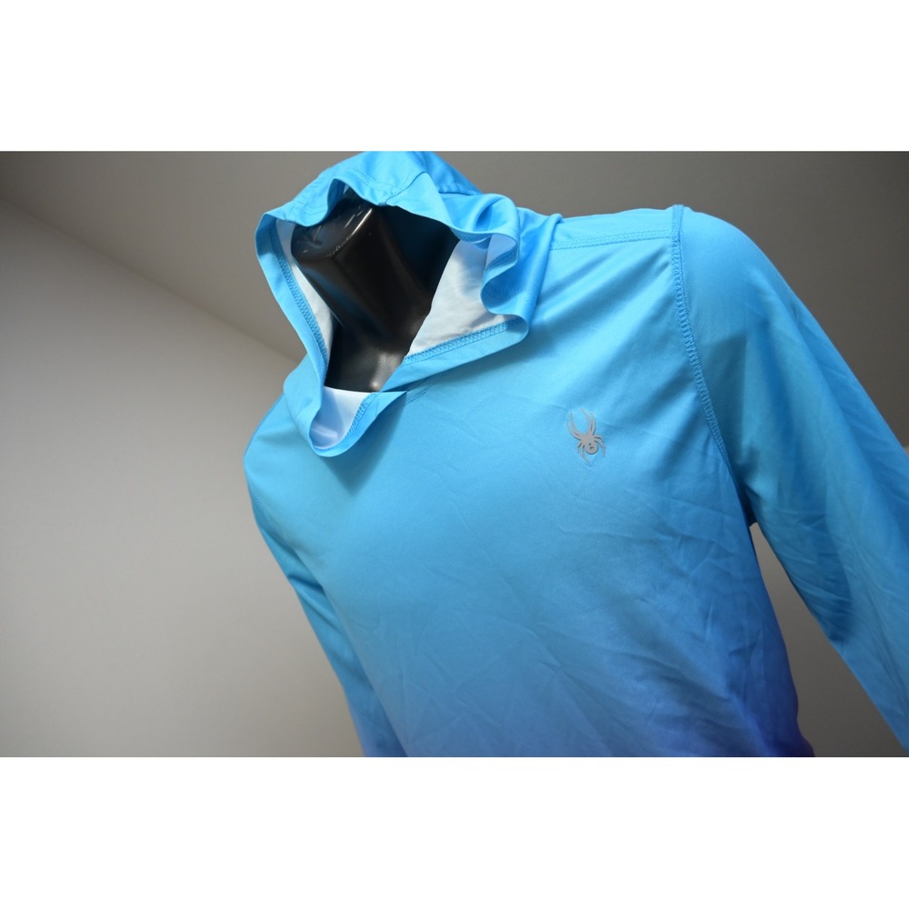 Spyder Hoodie Women XL Blue Purple Ombre Athletic Pullover Light Weight Thin